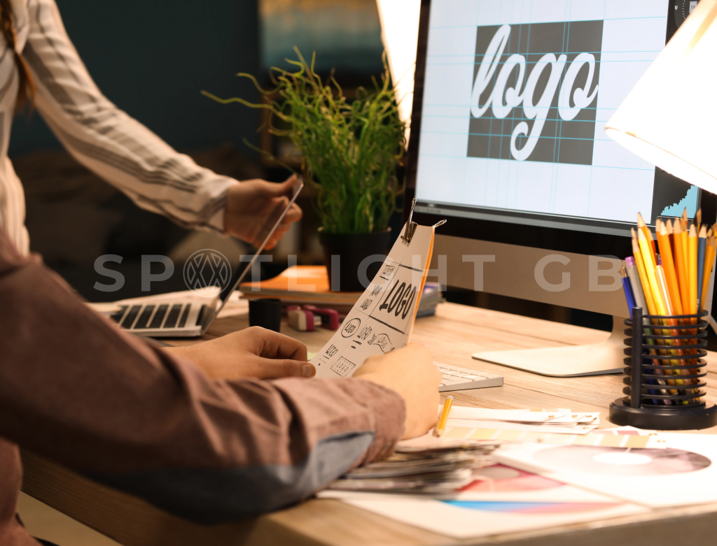 Creative workspace designing digital interfaces